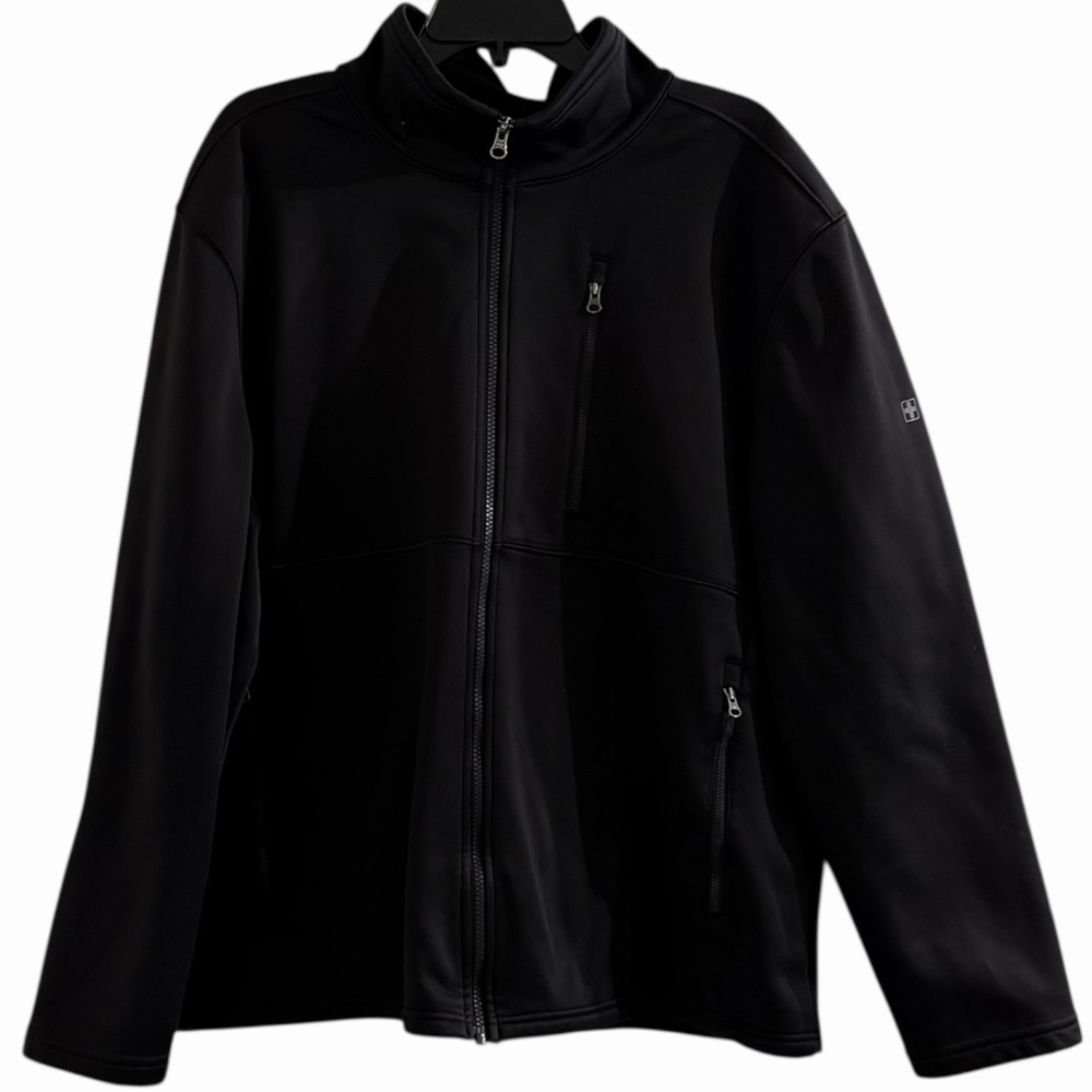 Swiss Tech Softshell Jacket XL Black Full Zip Fleece Lined Mens